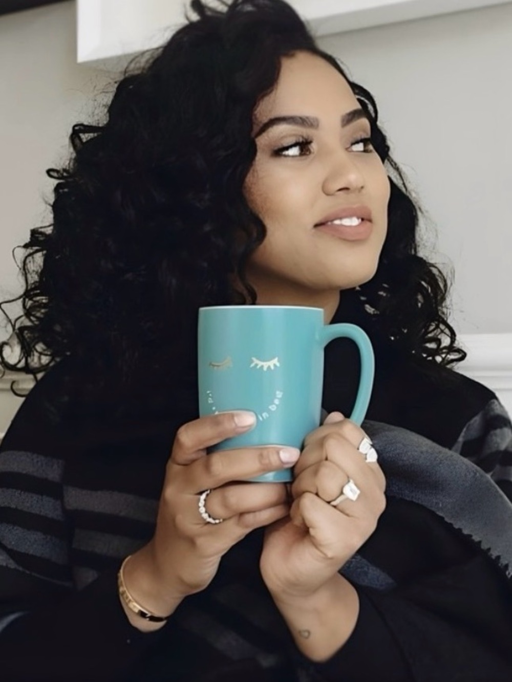 Ayesha Curry "I'd Rather Be In Bed" Oversized Coffee Cup/ Mug 15 oz. NWT NIB